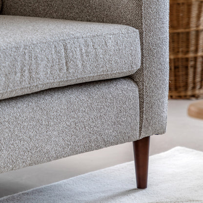 Gallery Direct Whitwell Armchair in Light Grey upholstery with tapered wooden legs