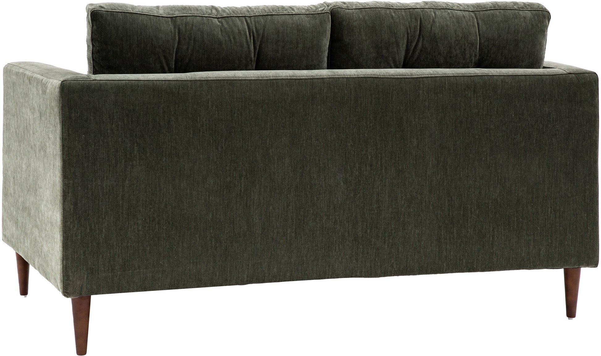 Gallery Direct Whitwell 2 Seater Sofa Upholstered in a Forest Green fabric, with a block structured frame, padded back cushions and tapered wooden legs