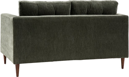 Gallery Direct Whitwell 2 Seater Sofa Upholstered in a Forest Green fabric, with a block structured frame, padded back cushions and tapered wooden legs