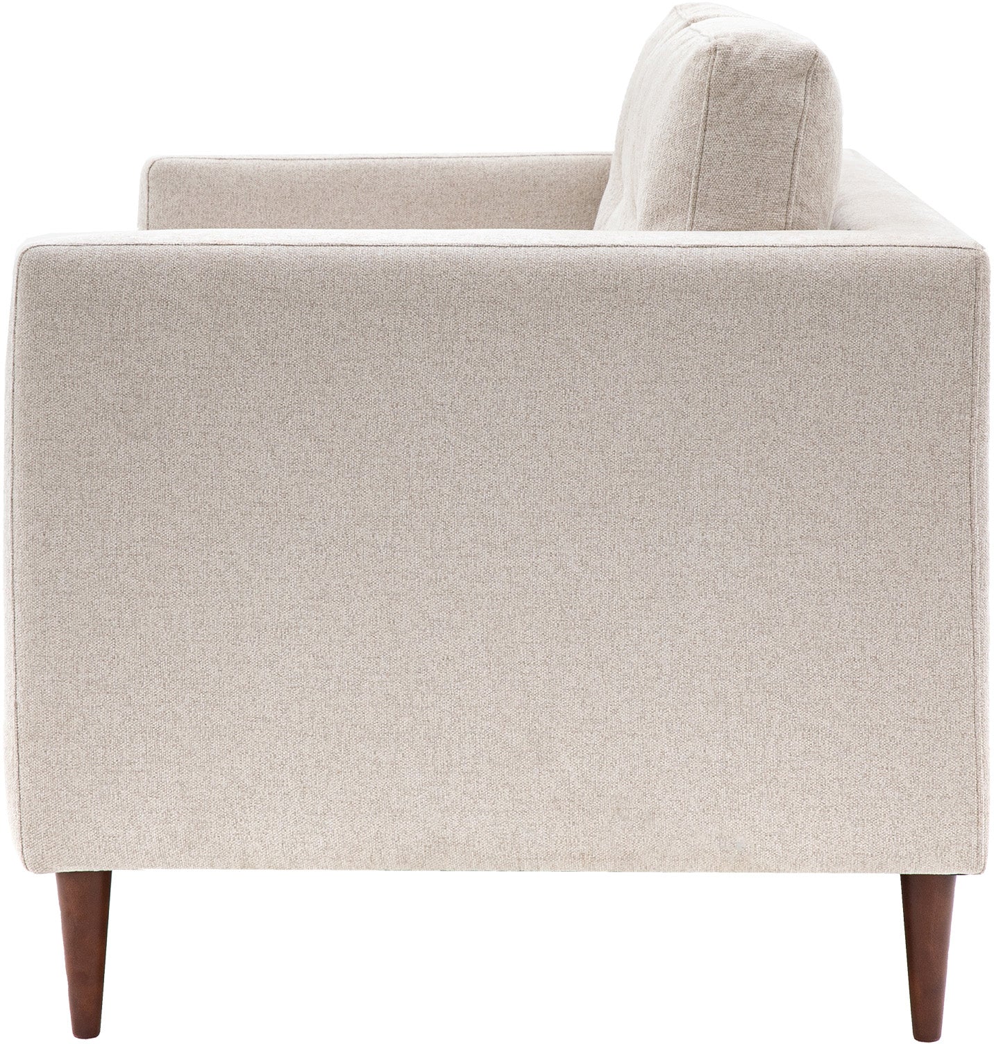 Gallery Direct Whitwell Light Grey 2 Seater Sofa features structured block arms, padded back cushions and tapered wooden legs
