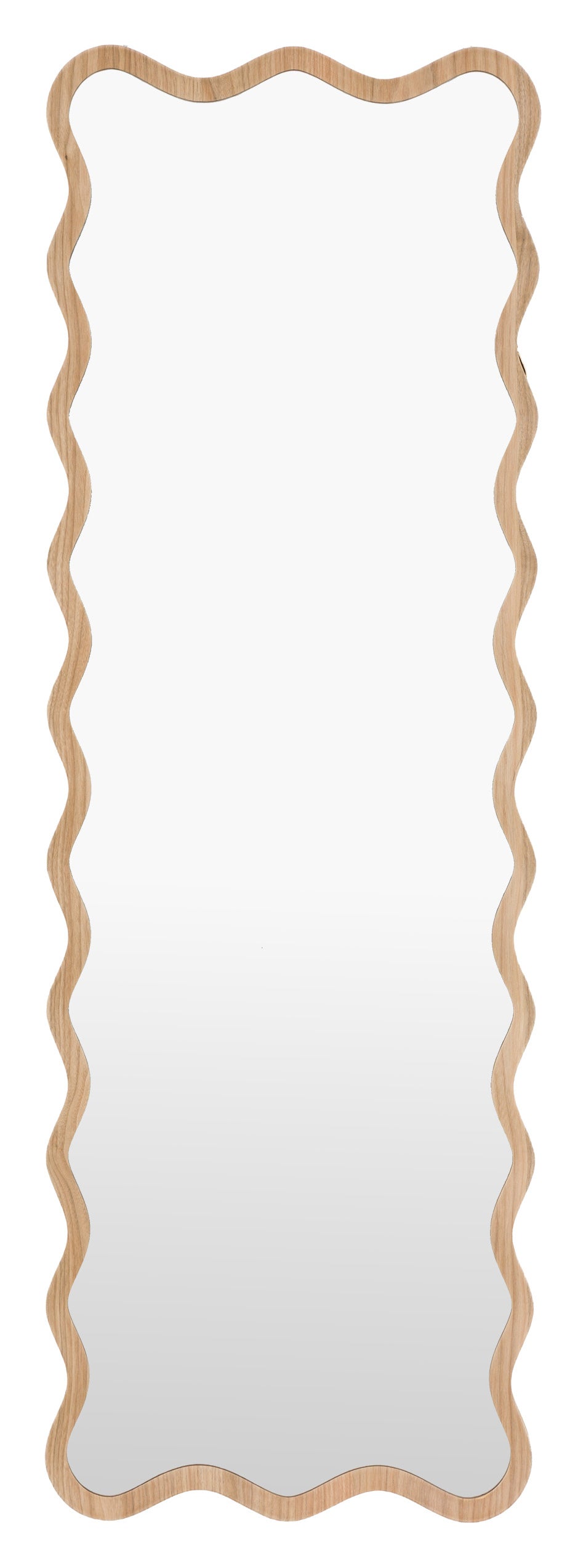 Gallery Direct Wiggle Leaner Mirror Oak, complete product view