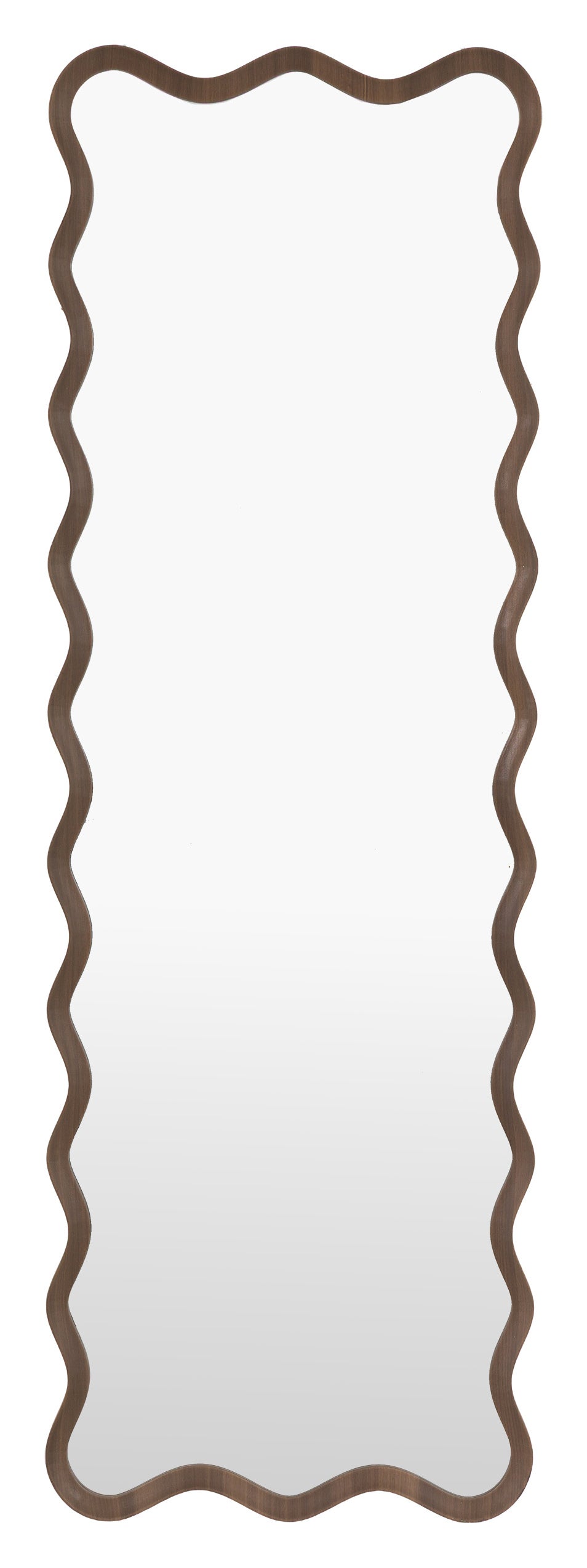 Gallery Direct Wiggle Leaner Mirror Walnut, complete product view