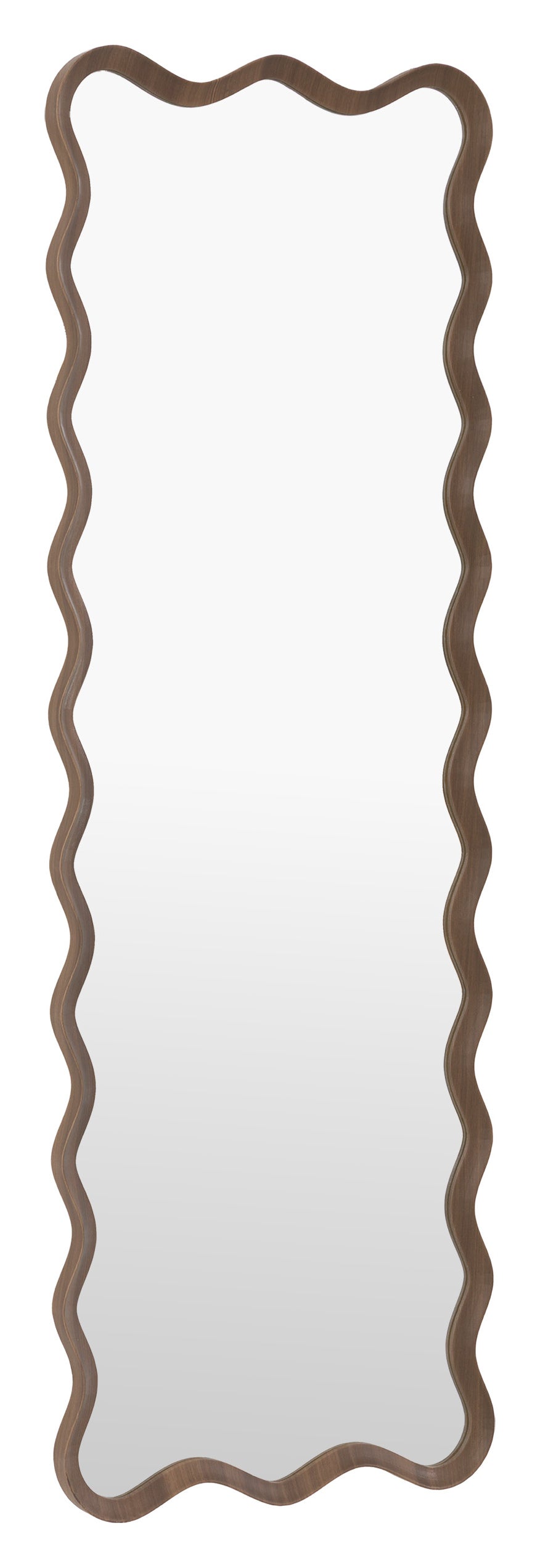 Gallery Direct Wiggle Leaner Mirror Walnut, complete product view