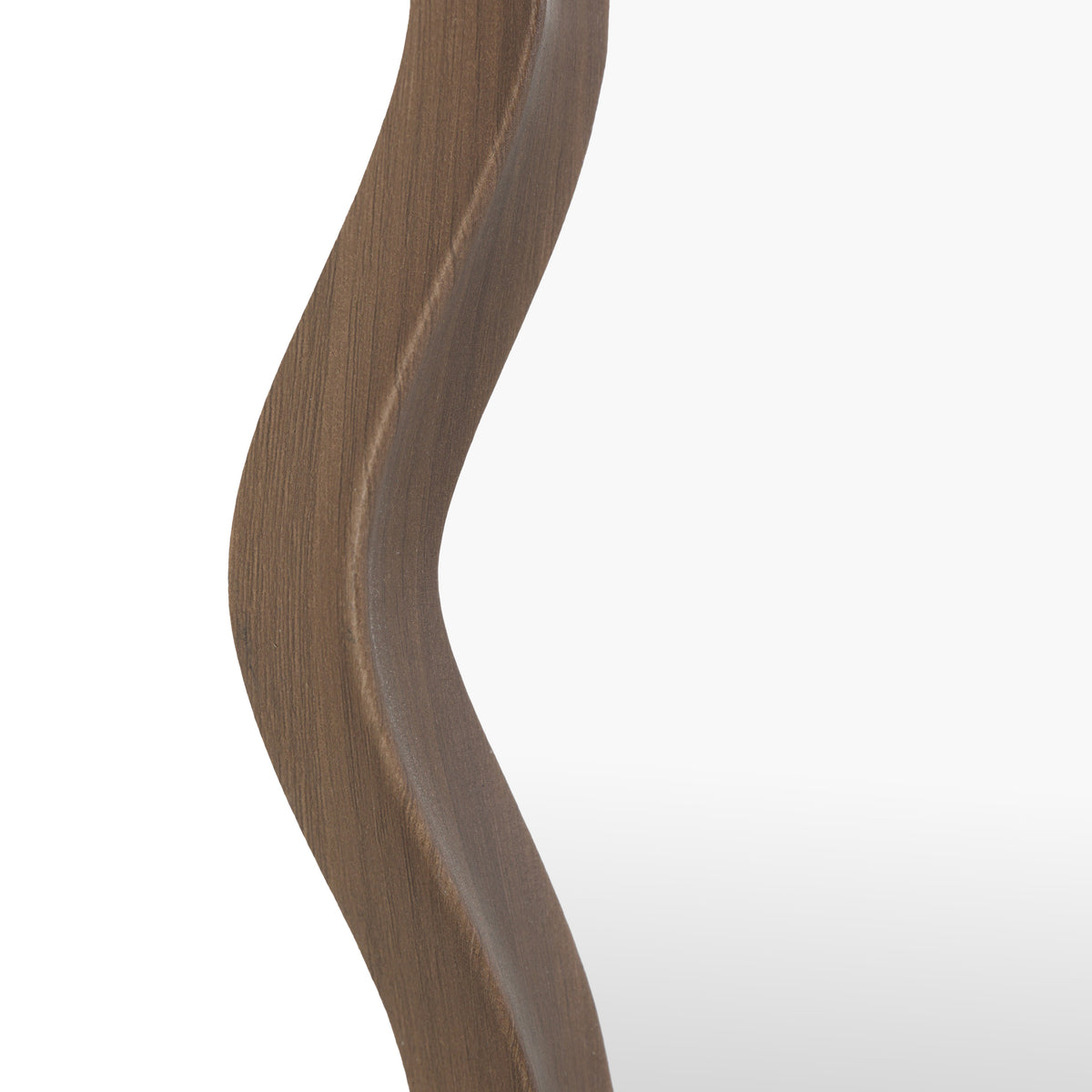 Gallery Direct Wiggle Mirror Walnut, close-up of the mirror and frame details
