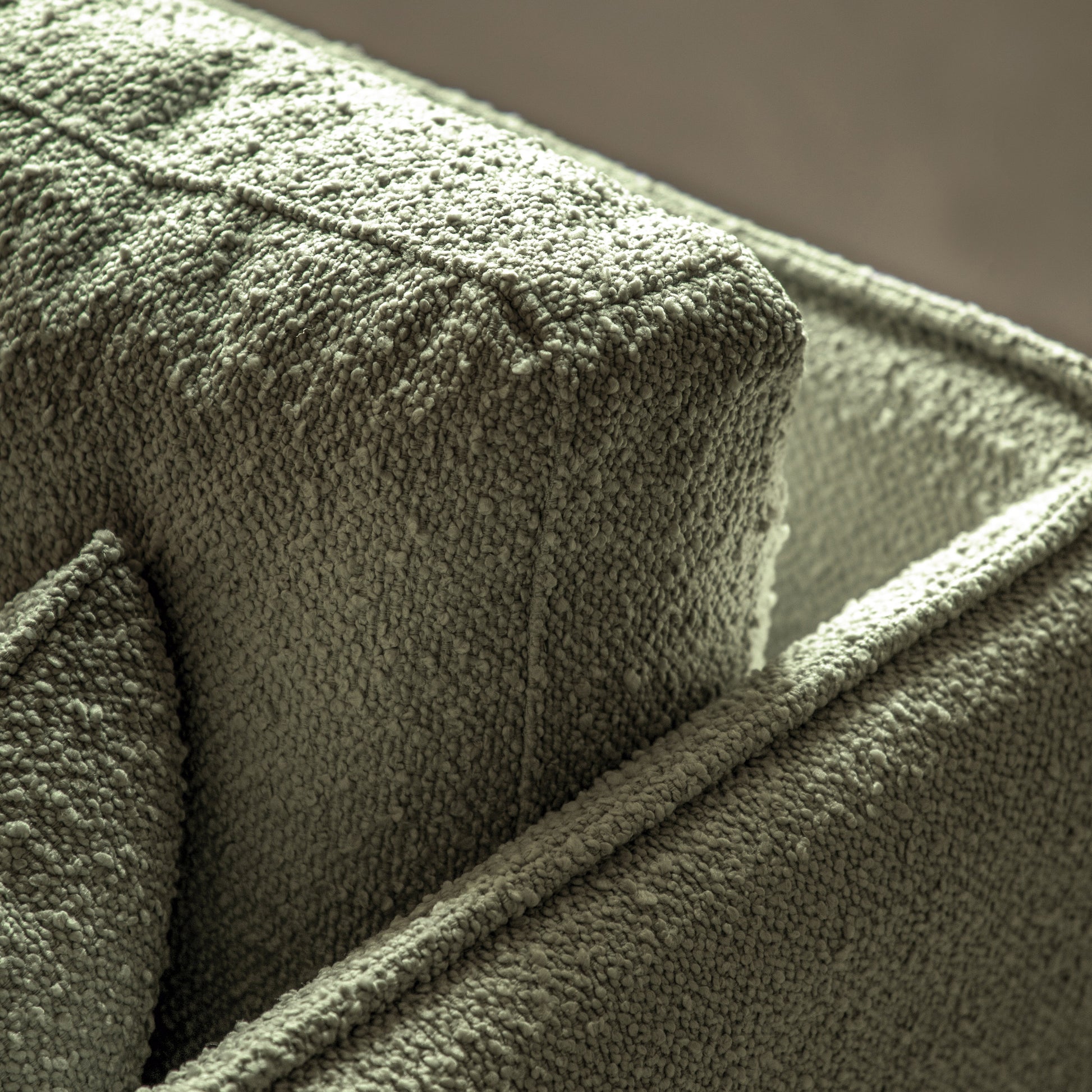 Gallery Direct Wigmore 3 Seater Sofa is upholstered in a lovely Green boucle style fabric