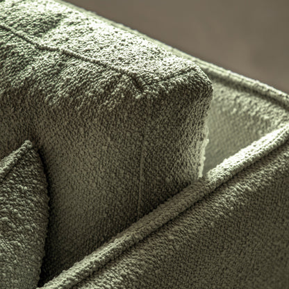 Gallery Direct Wigmore 3 Seater Sofa is upholstered in a lovely Green boucle style fabric