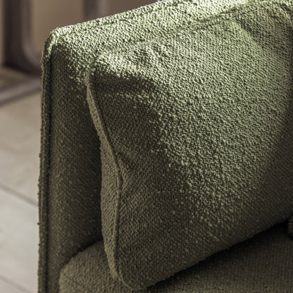 Gallery Direct Wigmore 3 Seater Sofa in a Green boucle fabric with side cushions