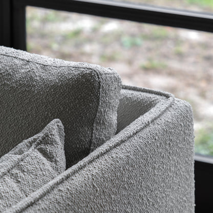 Gallery Direct Wigmore 3 Seater Sofa in Natural boucle fabric with stitched seam detail and slim arms