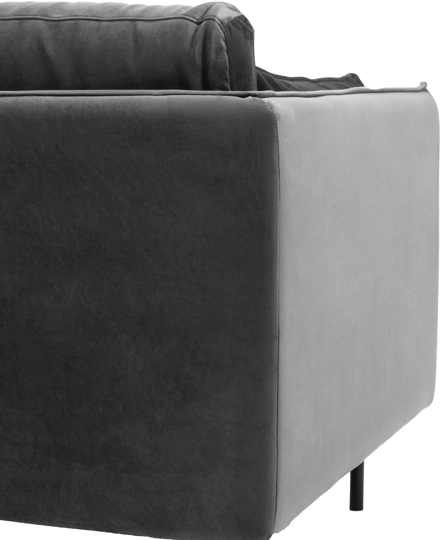 Gallery Direct Wigmore 3 Seater Sofa in Truffle velvet upholstery, with black metal legs