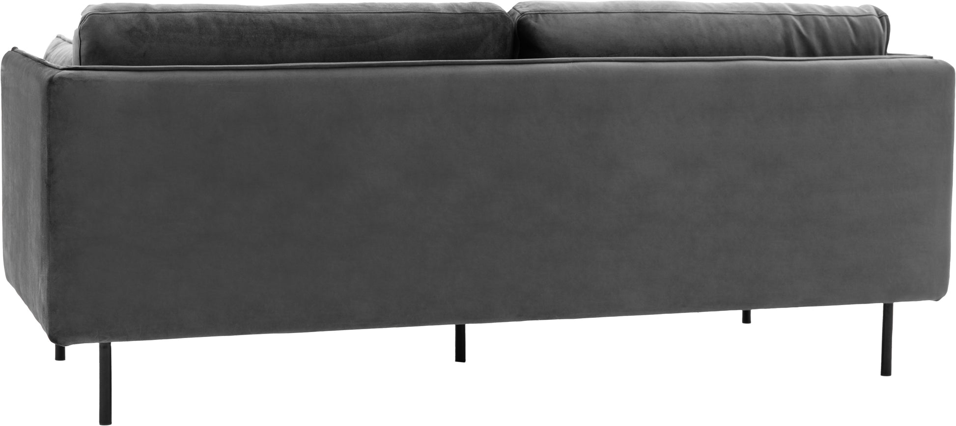 Gallery Direct Wigmore 3 Seater Sofa upholstered in Truffle velvet with sleek black metal legs
