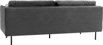 Gallery Direct Wigmore 3 Seater Sofa upholstered in Truffle velvet with sleek black metal legs