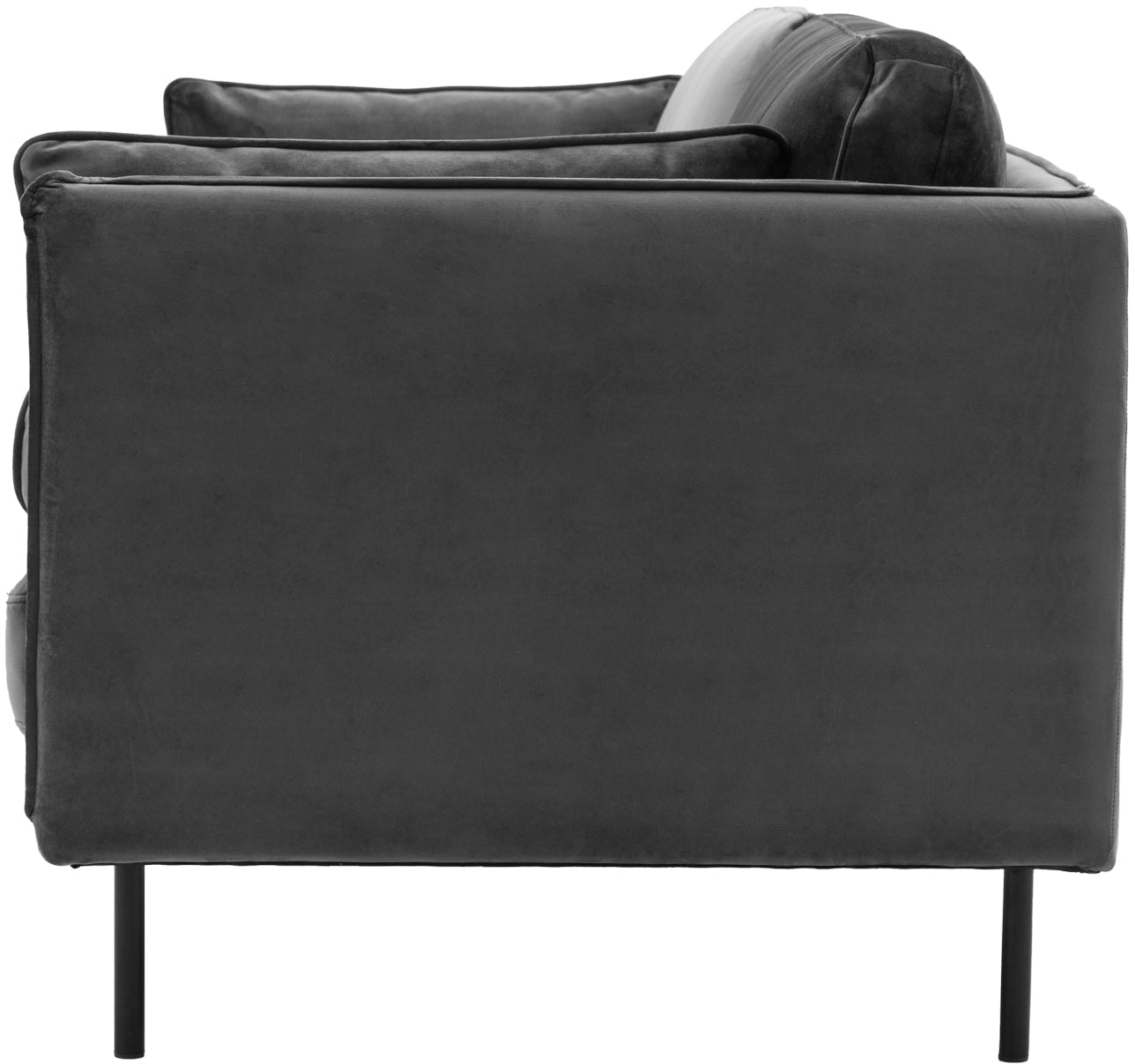 Gallery Direct Wigmore 3 Seater Sofa in Truffle velvet fabric with black metal legs