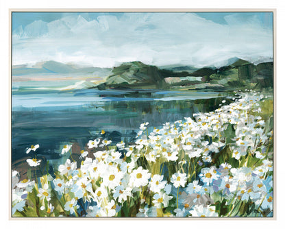 Gallery Direct Wild Daisy Bay Framed Canvas, complete product view
