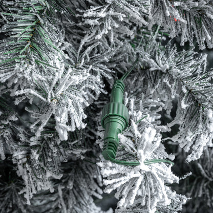 Gallery Direct Woodland Pine LED M Christmas Tree Green and White, close-up showing its finish and detail