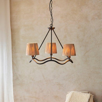 Gallery Direct Wriggle 3 Pendant Light Matt Black, styled in a room setting