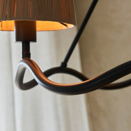 Gallery Direct Wriggle 3 Pendant Light Matt Black, close-up of the finish and design