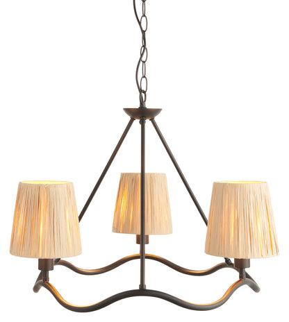 Gallery Direct Wriggle 3 Pendant Light Matt Black, complete product view on a white background