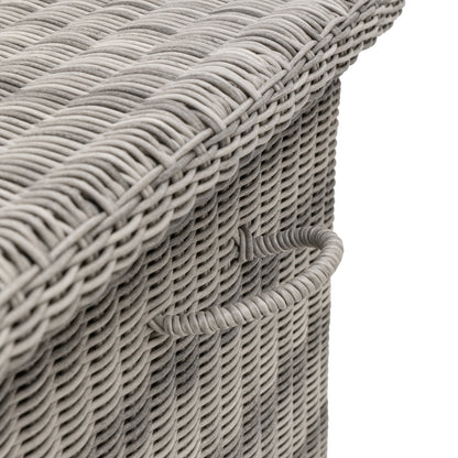 Gallery Garden Alton Storage Box in Salt Spray shower proof woven plastic wicker with lift up lid and side handles