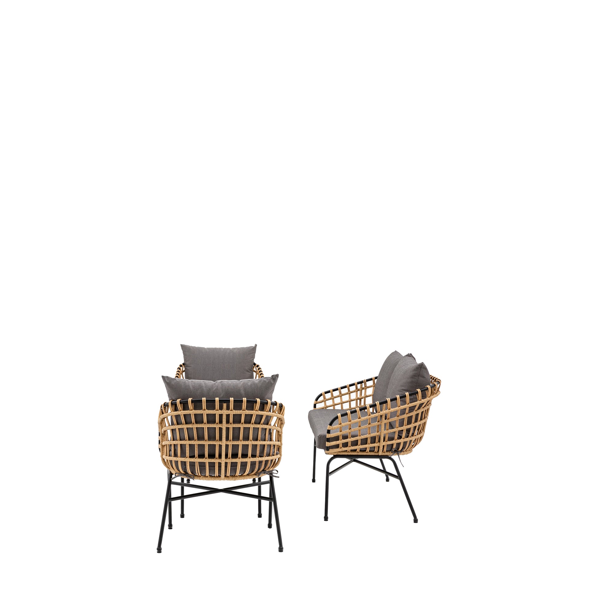 Gallery Garden Antigua Lounge Set features a 2 seater sofa and 2 armchairs with cushions, plus a matching coffee table
