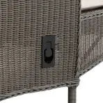 Gallery Garden Ascot Lounger constructed from a light grey poly rattan and aluminium frame with easy button recliner mechanism