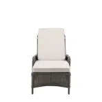 Gallery Garden Ascot Lounger is a sophisticated seating solution crafted from poly rattan and aluminium with neutral padded cushions and recline functionality 
