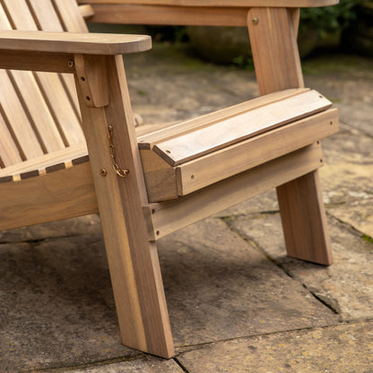 Gallery Garden Aspri Lounge Chair with an integrated Footstool in acacia wood with an oiled finish