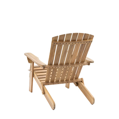 Gallery Garden Aspri Lounge Chair with Footstool has a slatted wood backrest and seat, and can be folded for easy storage