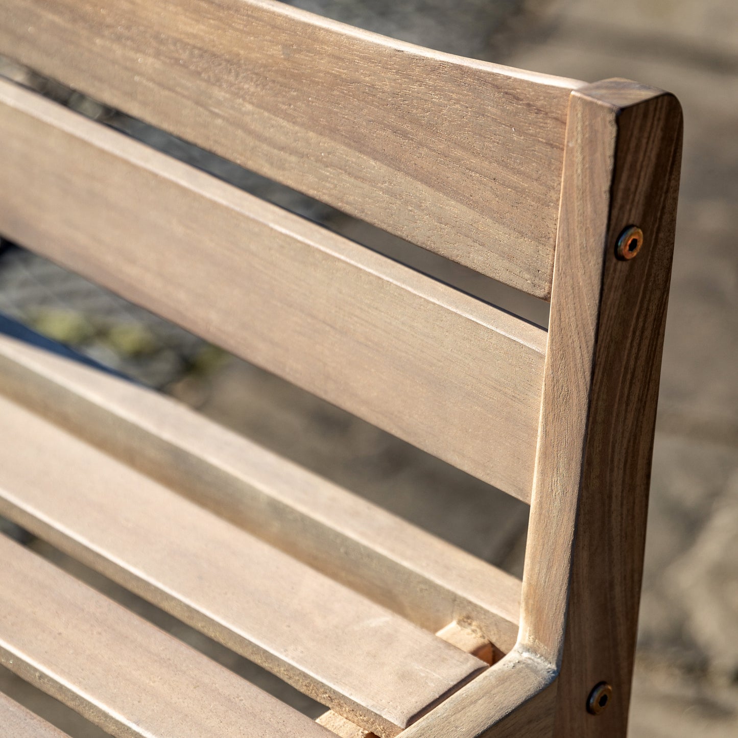 Gallery Garden Astakos High Bar Set features 2 bar chairs with slatted acacia wood seat and low backrest