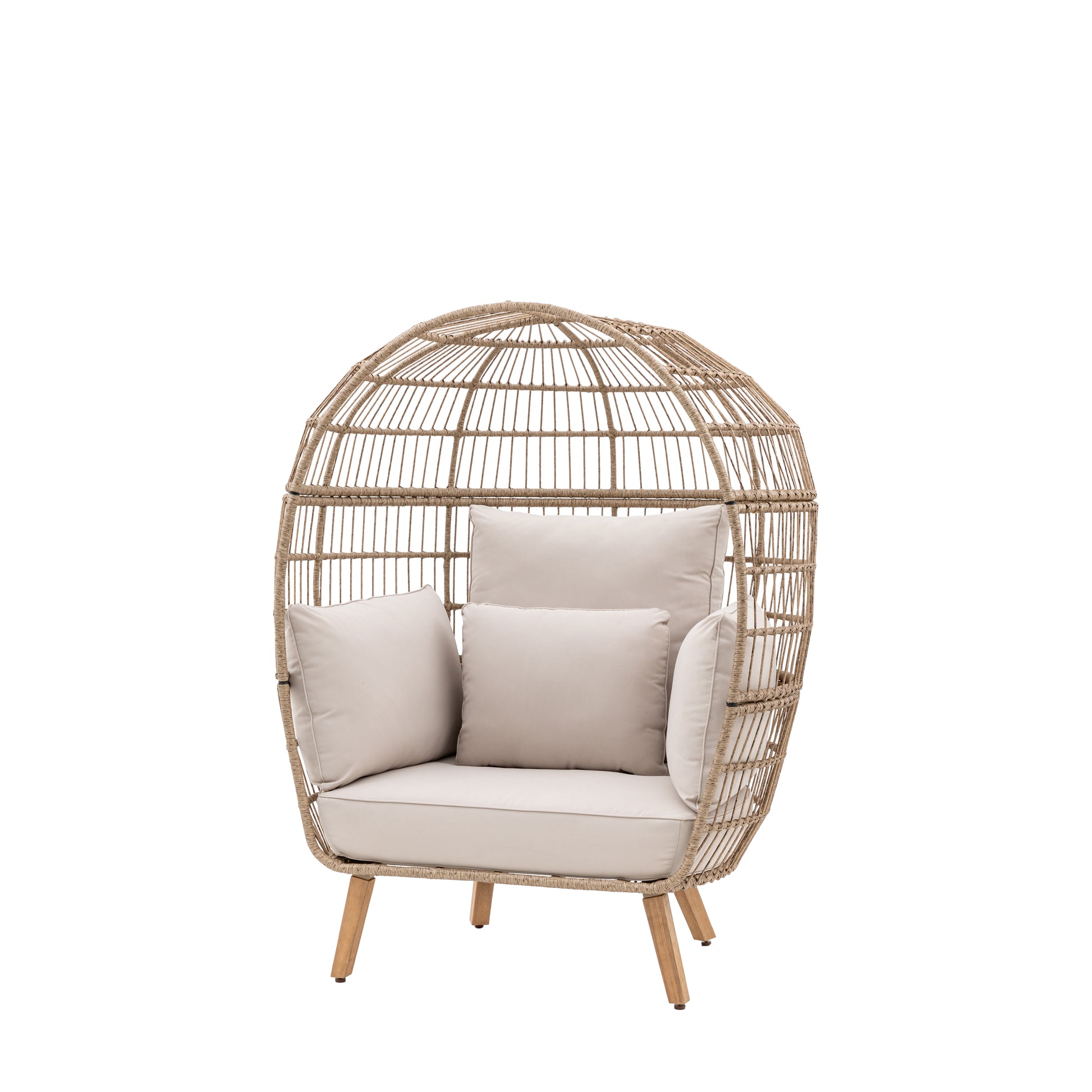 Gallery Garden Avena Egg Chair has a selection of generous padded cushions within its open wickerwork frame