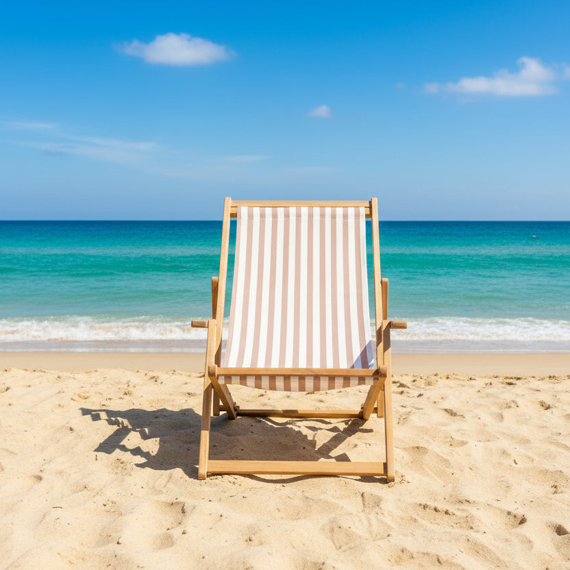 Gallery Garden Creta Deck Chair is an ideal piece of outdoor furniture that can be easily folded and transported to the garden, park or beach, with a classic design in a modern clay stripe and acacia wood folding frame