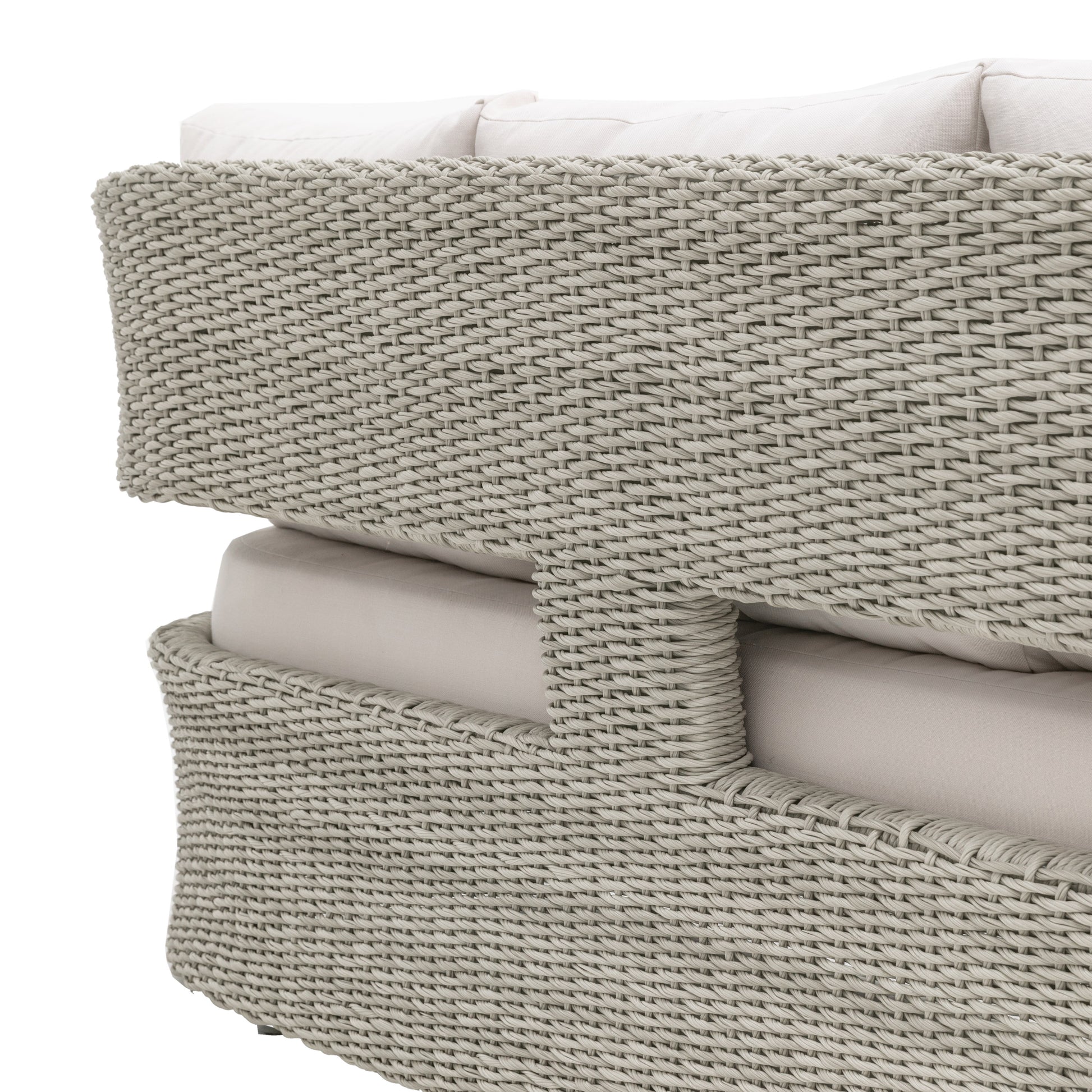 Gallery Garden Hvar 3 Seater Sofa is constructed from a grey coloured wicker, with cut-out back design