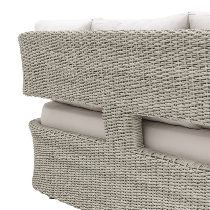 Gallery Garden Hvar 3 Seater Sofa is constructed from a grey coloured wicker, with cut-out back design