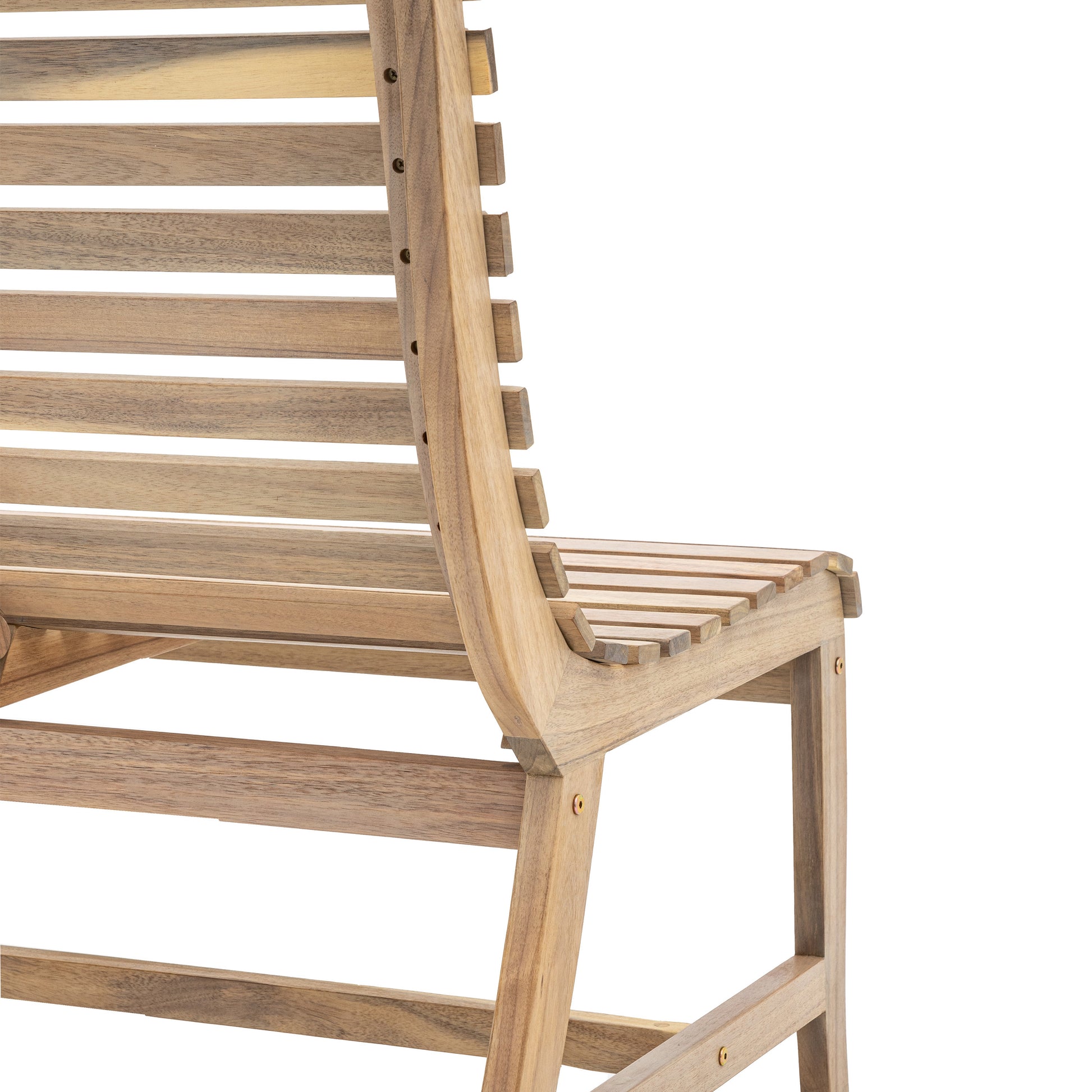 Gallery Garden Kalamata 2 Seater Bench, crafted from slatted acacia wood with a gently curved back