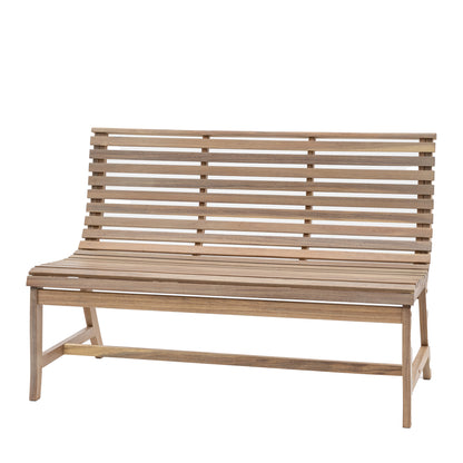 Gallery Garden Kalamata Bench can seat up to 2 people, with a gently angled backrest crafted from slatted acacia wood 