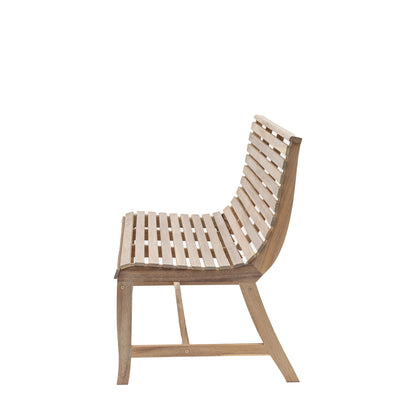 Gallery Garden Kalamata 2 Seater Bench crafted from a natural slatted acacia wood with gently angled backrest