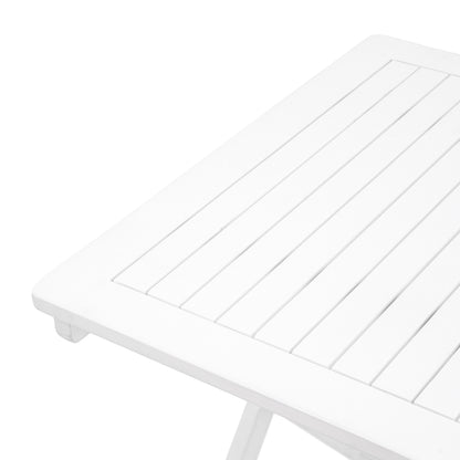 Gallery Garden Lindos Foldaway Dining Set in White painted wood with 4 chairs and a slatted table top