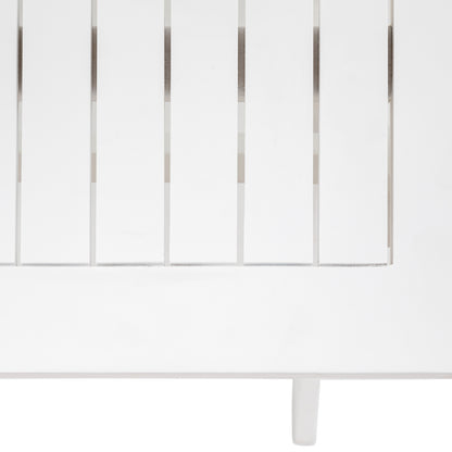 Gallery Garden Lindos Foldaway 4 Seater Dining Set in White with a slatted table top and 4 chairs