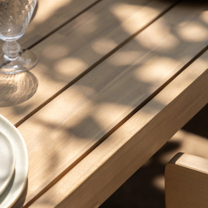 Gallery Garden Madeira 6 Seater Dining Set features an acacia wood table with grooved table top, and 6 matching chairs