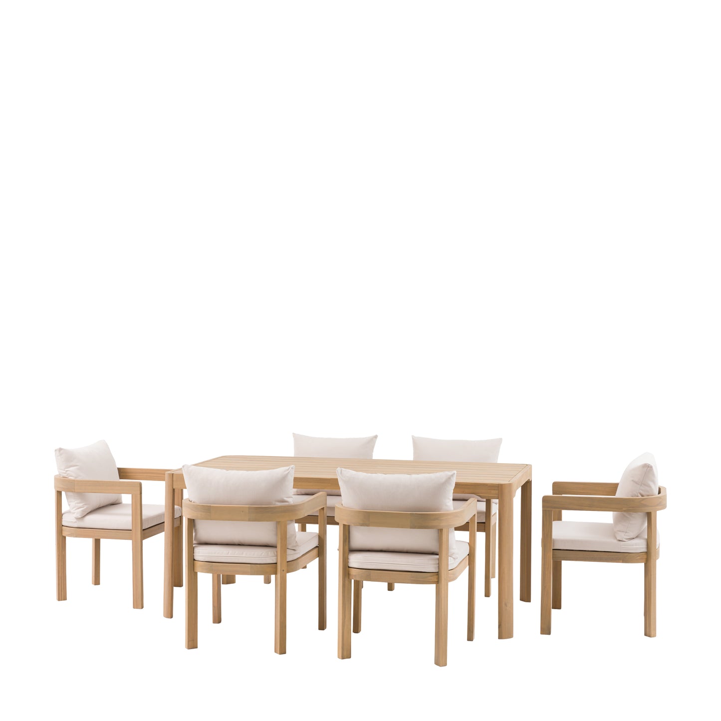 Gallery Garden Madeira 6 Seater Dining Set is crafted from beautiful premium acacia wood with soft curved design aspects for a chic modern look and feel