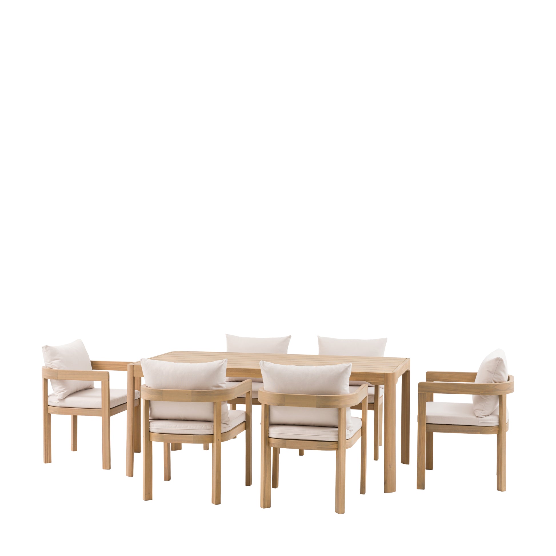 Gallery Garden Madeira 6 Seater Dining Set is crafted from beautiful premium acacia wood with soft curved design aspects for a chic modern look and feel