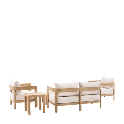 Gallery Garden Madeira 5 piece outdoor Lounge Set crafted from acacia wood with a modern curved design