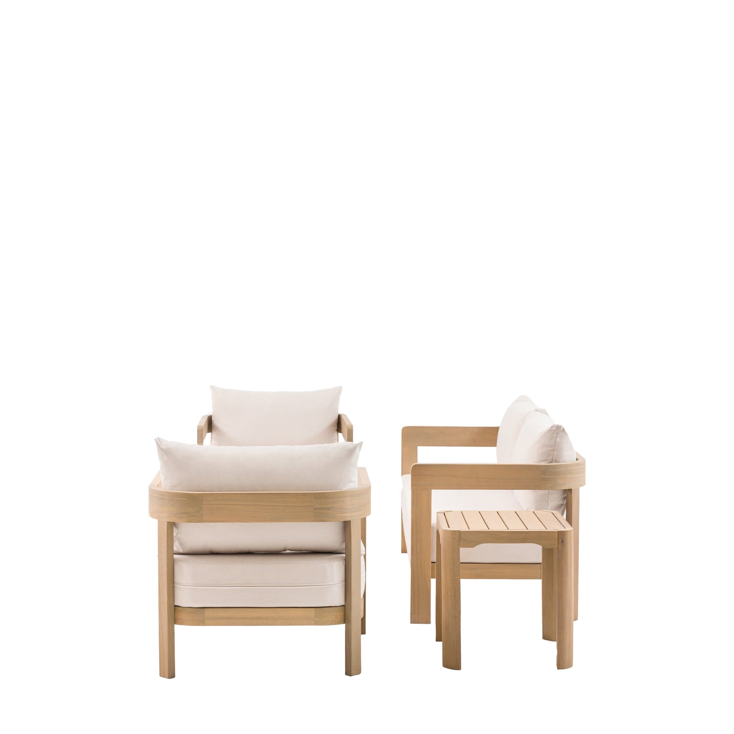 Gallery Garden Madeira Lounge Set is a contemporary outdoor set made from premium acacia wood with natural colour seat pads and back rest cushions