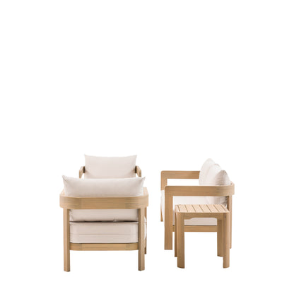 Gallery Garden Madeira Lounge Set is a contemporary outdoor set made from premium acacia wood with natural colour seat pads and back rest cushions