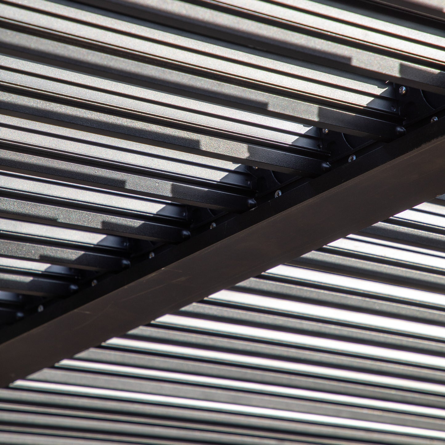 Gallery Garden Messina Pergola in Black aluminium with adjustable louvred roof system 