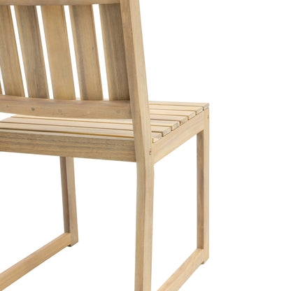Gallery Garden Pair of Rialto Dining Chairs crafted from premium acacia wood with a slatted seat and backrest