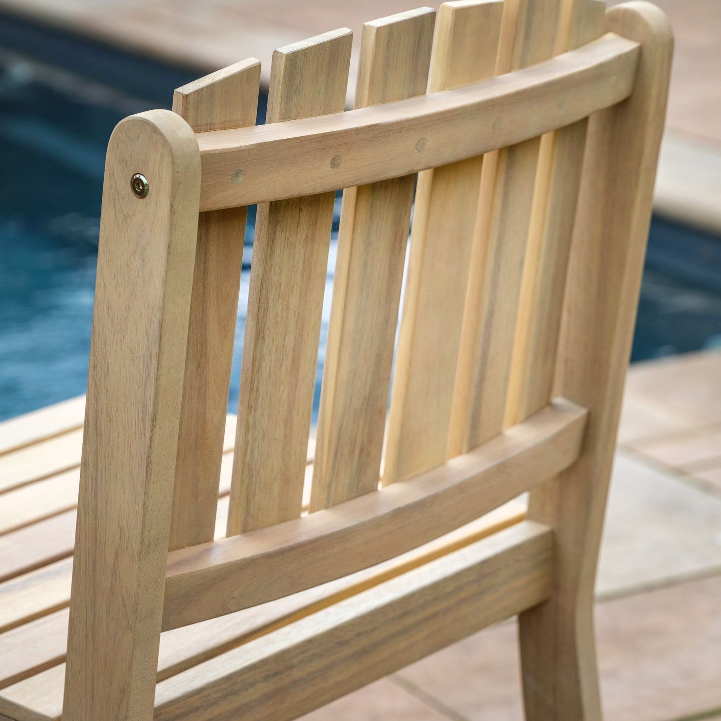 Gallery Garden Pair of Rialto Dining Chairs with a slatted backrest and seat crafted from a durable acacia wood