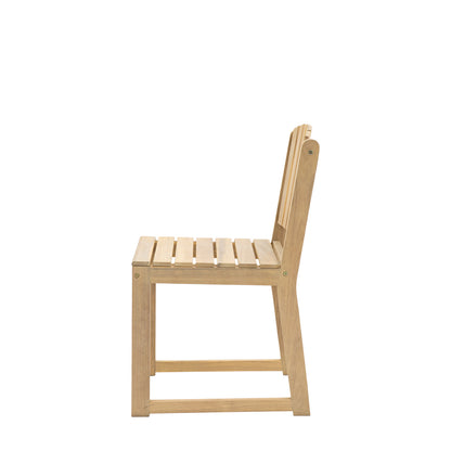 Gallery Garden Pair of Rialto Dining Chairs feature an acacia wood frame with slatted seat and backrest