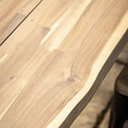 Gallery Garden Ponza Dining Table constructed from a premium acacia wood with a warm, natural wood grain finish