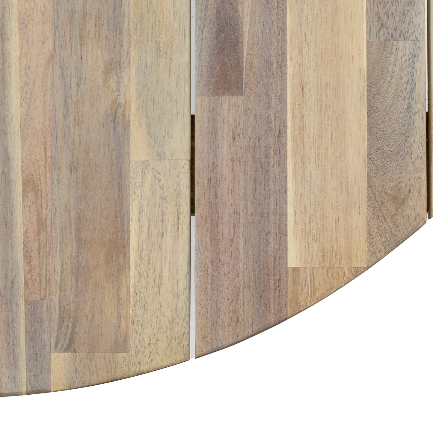 Gallery Garden Ponza Round Dining Table with a natural finish acacia wood table top that can accommodate up to 4 people