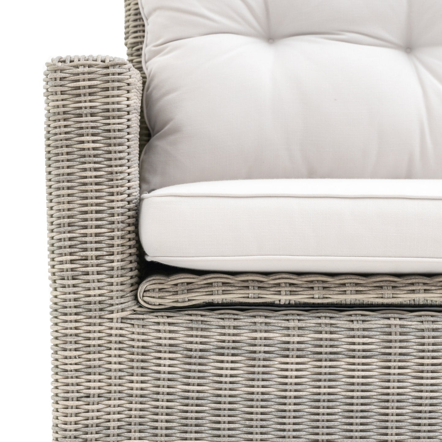 Gallery Garden Porto 2 Seat Storage Sofa constructed from PE wicker with sumptuous padded cushions